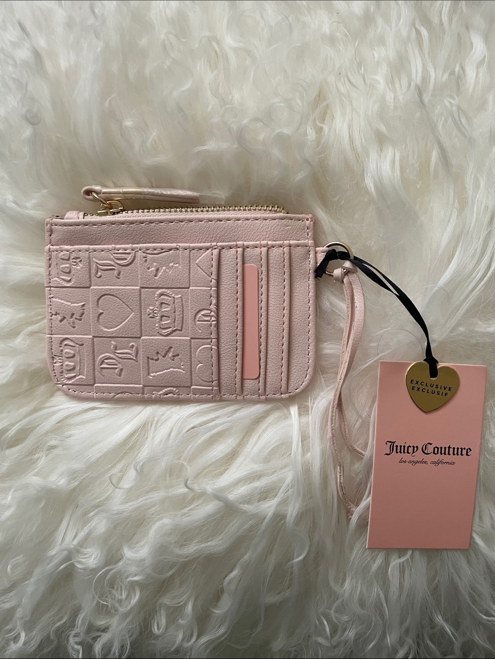 🎀JUICY COUTURE NWT Pink Zip Card Holder Wallet - Picture 6 of 10
